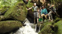 Bio Sahe guide and trekkers in trek banteng - photo by dave forney